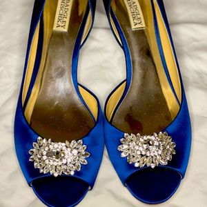 Blue and silver Badgley Mischka pumps size 11. Brand new! Worn only once!